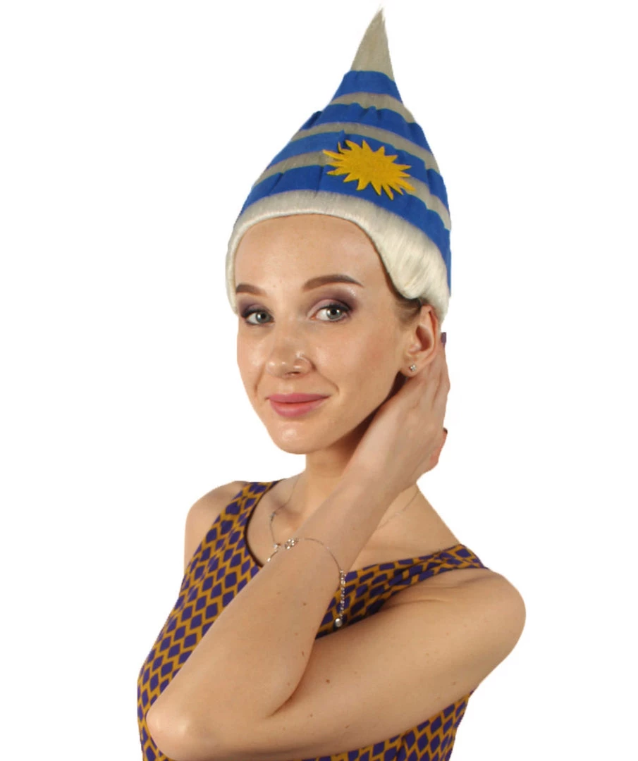 FLAGWIGS Uruguay Flag Sport Troll Wig | National Pride Blue White Wig | Premium Breathable Capless Cap Women's 2 FLAGWIGS Uruguay Flag Sport Troll Wig | National Pride Blue White Wig | Premium Breathable Capless Cap Women's