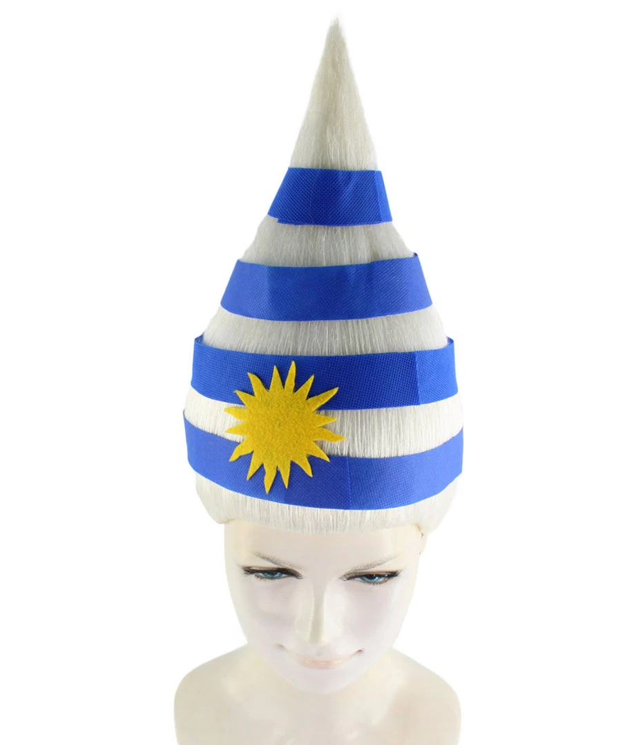 FLAGWIGS Uruguay Flag Sport Troll Wig | National Pride Blue White Wig | Premium Breathable Capless Cap Women's 7 FLAGWIGS Uruguay Flag Sport Troll Wig | National Pride Blue White Wig | Premium Breathable Capless Cap Women's