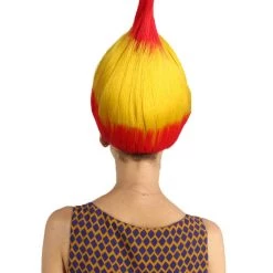 FLAGWIGS Women's Spain Flag Sport Troll Wig | National Pride Red Yellow Wig | Premium Breathable Capless Cap