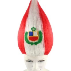 FLAGWIGS Women's Peru Flag Sports Troll Wig | Premium Breathable Capless Cap