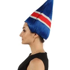 FLAGWIGS Iceland Flag Sport Troll Wig | National Pride Red Blue White Wig | Premium Breathable Capless Cap