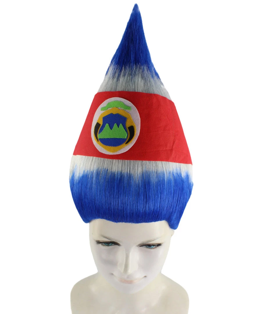 FLAGWIGS Women's Flag Troll Wigs | Costa Rica | Patriotic Character Cosplay Halloween Wigs | Premium Breathable Capless Cap 8 FLAGWIGS Women's Flag Troll Wigs | Costa Rica | Patriotic Character Cosplay Halloween Wigs | Premium Breathable Capless Cap