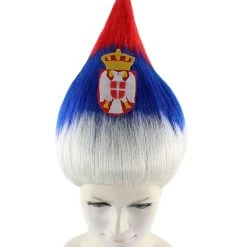 FLAGWIGS Serbia Flag Sport Troll Wig | National Pride Wig | Premium Breathable Capless Cap Women's 17 FLAGWIGS Serbia Flag Sport Troll Wig | National Pride Wig | Premium Breathable Capless Cap Women's