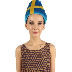 FLAGWIGS Sweden Flag Wig | Sport Troll Wig | Premium Breathable Capless Cap Women's