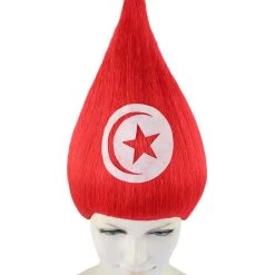 FLAGWIGS Women's Tunisia Flag Sport Troll Wig | Premium Breathable Capless Cap 17 FLAGWIGS Women's Tunisia Flag Sport Troll Wig | Premium Breathable Capless Cap