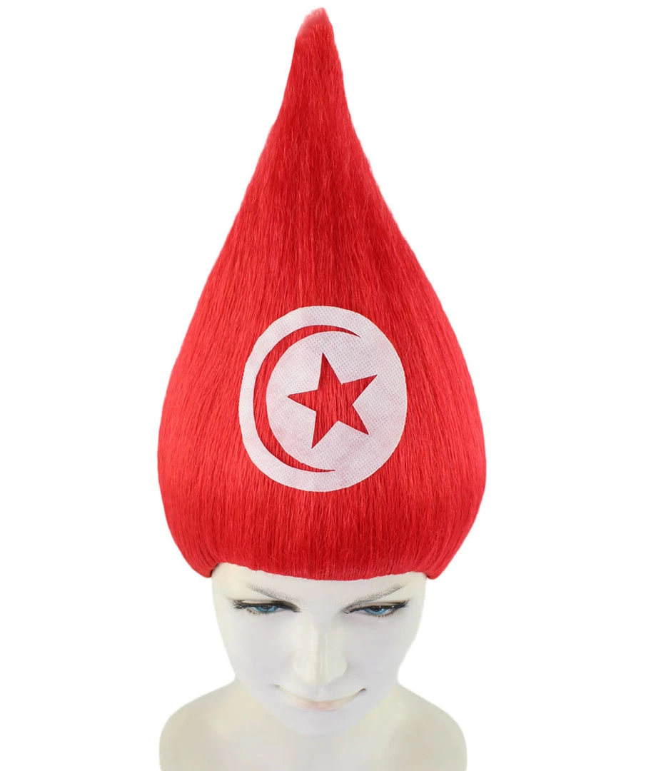 FLAGWIGS Women's Tunisia Flag Sport Troll Wig | Premium Breathable Capless Cap 8 FLAGWIGS Women's Tunisia Flag Sport Troll Wig | Premium Breathable Capless Cap