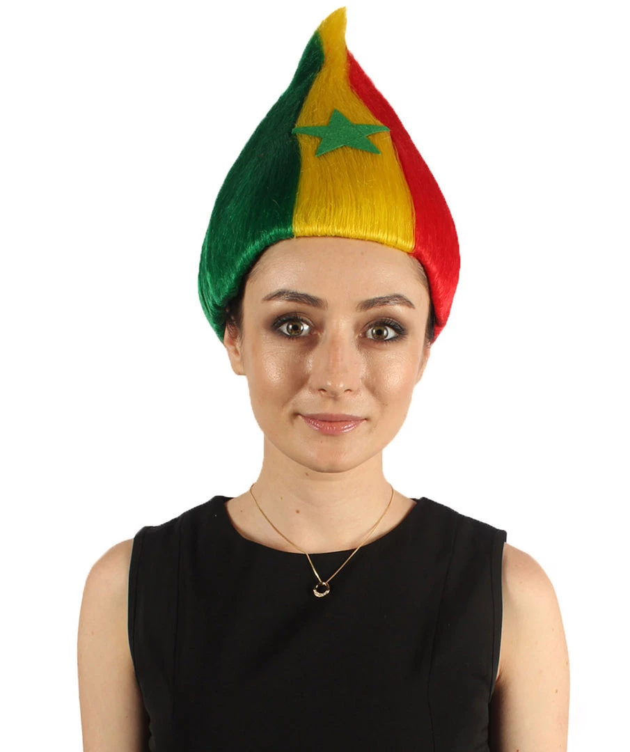 FLAGWIGS Women's Senegal Flag Sport Troll Wig | Premium Breathable Capless Cap 1 FLAGWIGS Women's Senegal Flag Sport Troll Wig | Premium Breathable Capless Cap