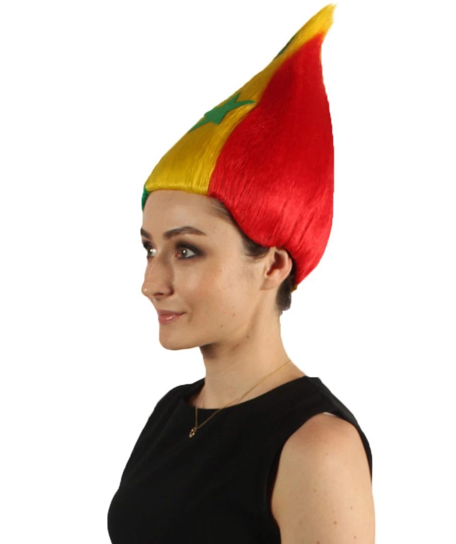 FLAGWIGS Women's Senegal Flag Sport Troll Wig | Premium Breathable Capless Cap 2 FLAGWIGS Women's Senegal Flag Sport Troll Wig | Premium Breathable Capless Cap