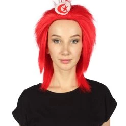 FLAGWIGS Women's Tunisia Flag Sport Mullet Wig | Premium Breathable Capless Cap