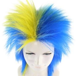 FLAGWIGS Women's Sweden Flag Sport Mullet Wig | Yellow Blue Colorful Party Wig | Premium Breathable Capless Cap 13 FLAGWIGS Women's Sweden Flag Sport Mullet Wig | Yellow Blue Colorful Party Wig | Premium Breathable Capless Cap