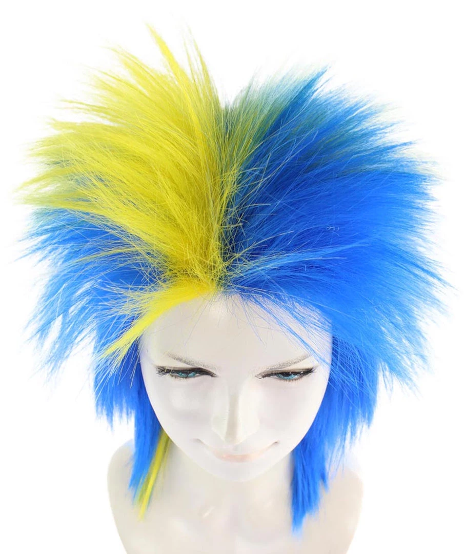 FLAGWIGS Women's Sweden Flag Sport Mullet Wig | Yellow Blue Colorful Party Wig | Premium Breathable Capless Cap 6 FLAGWIGS Women's Sweden Flag Sport Mullet Wig | Yellow Blue Colorful Party Wig | Premium Breathable Capless Cap