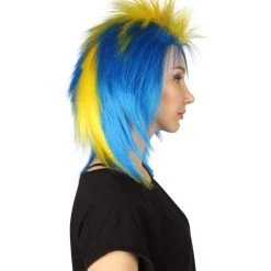 FLAGWIGS Women's Sweden Flag Sport Mullet Wig | Yellow Blue Colorful Party Wig | Premium Breathable Capless Cap 12 FLAGWIGS Women's Sweden Flag Sport Mullet Wig | Yellow Blue Colorful Party Wig | Premium Breathable Capless Cap