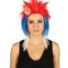 FLAGWIGS Women's Serbia Flag Sport Mullet Wig | Red Blue White Wig | Premium Breathable Capless Cap