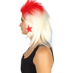 FLAGWIGS Panama Flag Sport Mullet Wig | Premium Breathable Capless Cap Women's 10 FLAGWIGS Panama Flag Sport Mullet Wig | Premium Breathable Capless Cap Women's