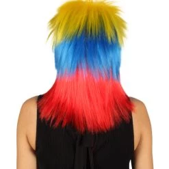 FLAGWIGS Colombia Flag Sport Mullet Wig | Patriotic Character Cosplay Halloween Wig | Premium Breathable Capless Cap 9 FLAGWIGS Colombia Flag Sport Mullet Wig | Patriotic Character Cosplay Halloween Wig | Premium Breathable Capless Cap