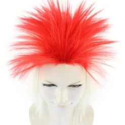 FLAGWIGS Japanese Flag Patriotic Sport Mullet Wig | Premium Breathable Capless Cap Women's