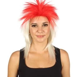 FLAGWIGS Japanese Flag Patriotic Sport Mullet Wig | Premium Breathable Capless Cap Women's