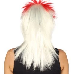FLAGWIGS Japanese Flag Patriotic Sport Mullet Wig | Premium Breathable Capless Cap Women's