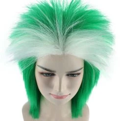FLAGWIGS Women's Saudi Arabia Flag Sport Mullet Wig | White Green Middle East Wig | Premium Breathable Capless Cap