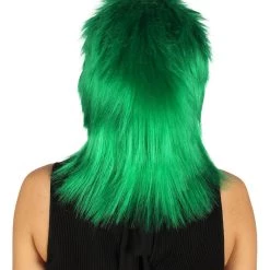 FLAGWIGS Women's Saudi Arabia Flag Sport Mullet Wig | White Green Middle East Wig | Premium Breathable Capless Cap