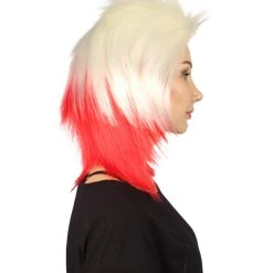 FLAGWIGS Women's Poland Flag Sport Mullet Wig | Premium Breathable Capless Cap