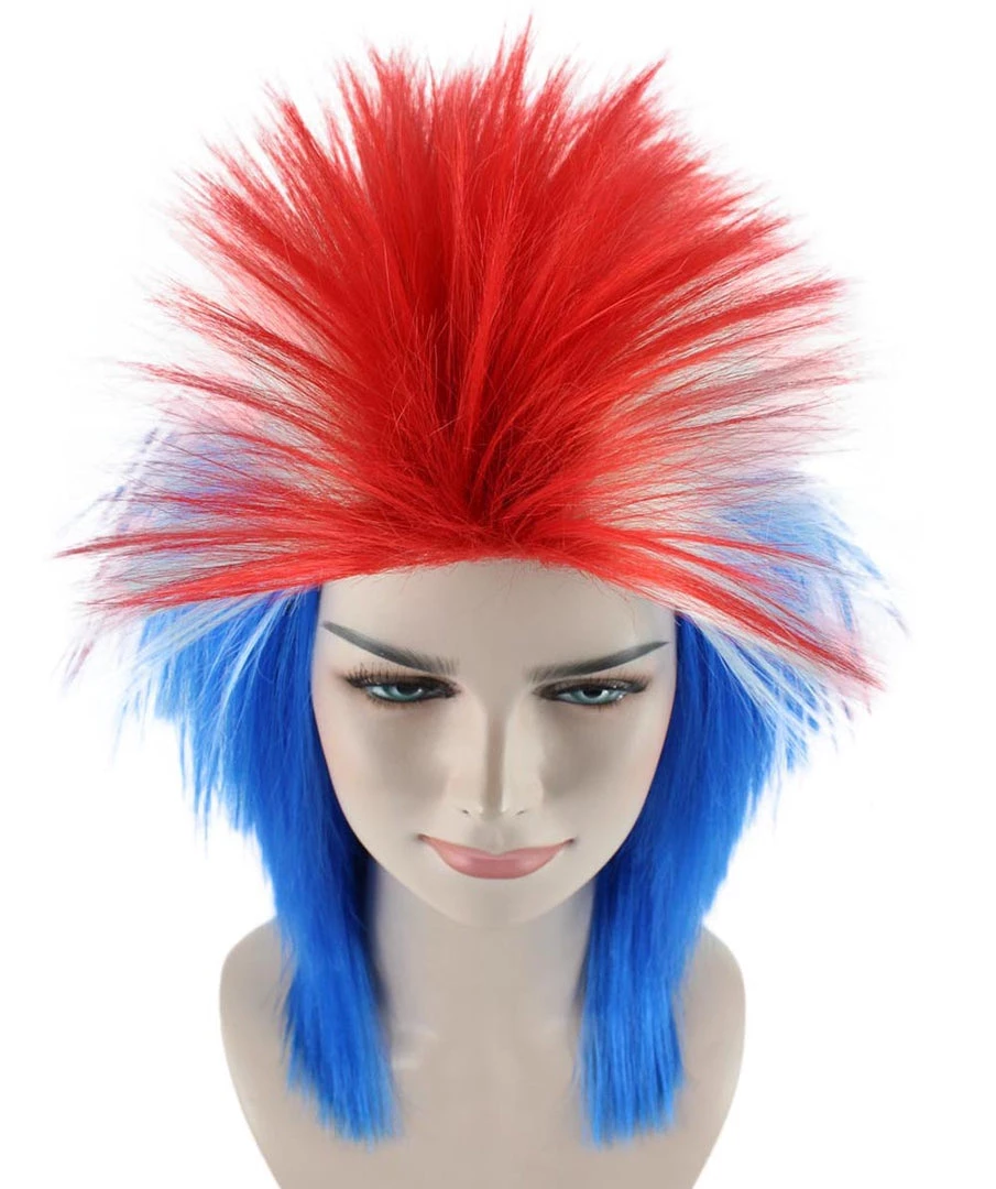 FLAGWIGS Women's Iceland Flag Sport Mullet Wig | National Pride Red White Blue Wig | Premium Breathable Capless Cap 6 FLAGWIGS Women's Iceland Flag Sport Mullet Wig | National Pride Red White Blue Wig | Premium Breathable Capless Cap