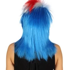 FLAGWIGS Women's Iceland Flag Sport Mullet Wig | National Pride Red White Blue Wig | Premium Breathable Capless Cap 11 FLAGWIGS Women's Iceland Flag Sport Mullet Wig | National Pride Red White Blue Wig | Premium Breathable Capless Cap