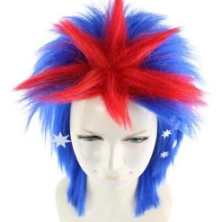 FLAGWIGS Flag Sport Mullet Wig | National Pride Sport Wig | Premium Breathable Capless Cap