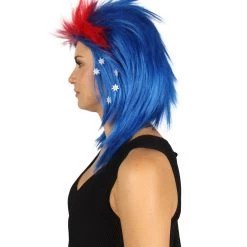 FLAGWIGS Flag Sport Mullet Wig | National Pride Sport Wig | Premium Breathable Capless Cap
