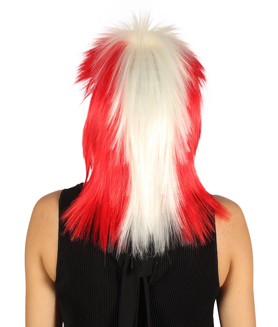 FLAGWIGS Peru Flag Sport Mullet Wig | National Pride White Red Wig | Premium Breathable Capless Cap Women's 4 FLAGWIGS Peru Flag Sport Mullet Wig | National Pride White Red Wig | Premium Breathable Capless Cap Women's