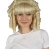 HPO Womens Colonial Historical Blonde Curly Wig | Premium Breathable Capless Cap