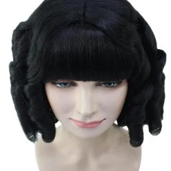 HPO Womens Colonial Historical Black Curly Wig | Premium Breathable Capless Cap Women's 15 HPO Womens Colonial Historical Black Curly Wig | Premium Breathable Capless Cap Women's