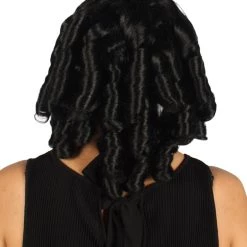 HPO Womens Colonial Historical Black Curly Wig | Premium Breathable Capless Cap Women's 12 HPO Womens Colonial Historical Black Curly Wig | Premium Breathable Capless Cap Women's