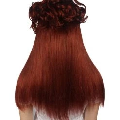 HPO Women Colonial Historical Burgundy Straight Wig | Premium Breathable Capless Cap 11 HPO Women Colonial Historical Burgundy Straight Wig | Premium Breathable Capless Cap