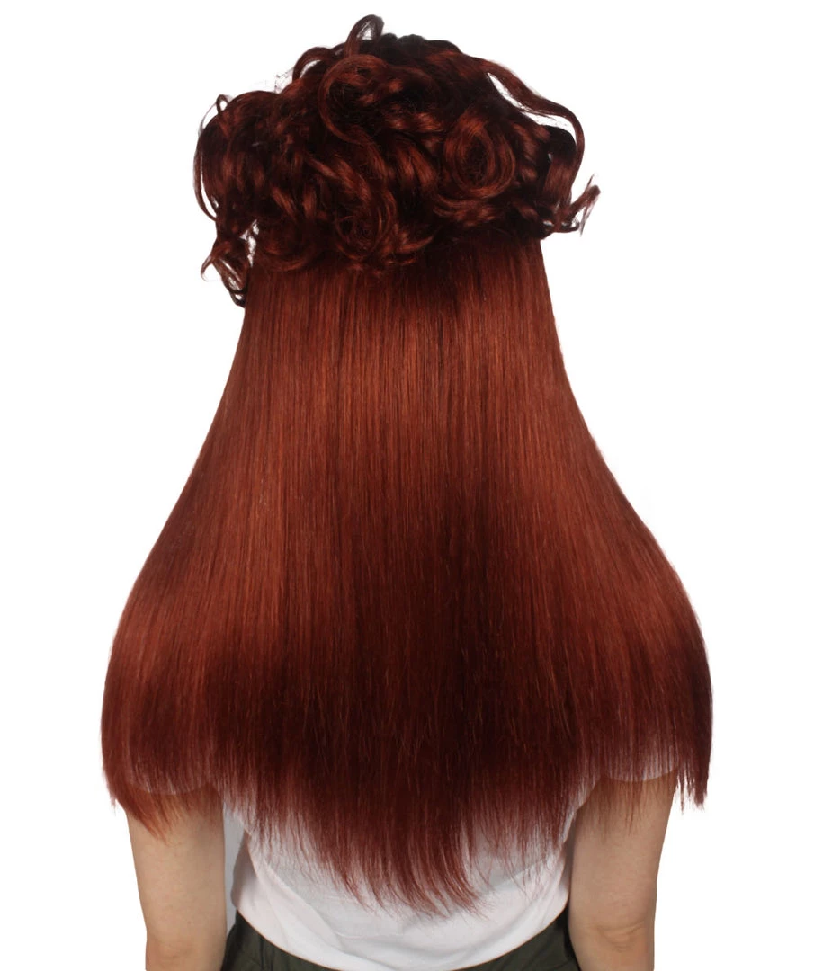 HPO Women Colonial Historical Burgundy Straight Wig | Premium Breathable Capless Cap 4 HPO Women Colonial Historical Burgundy Straight Wig | Premium Breathable Capless Cap