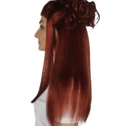 HPO Women Colonial Historical Burgundy Straight Wig | Premium Breathable Capless Cap 10 HPO Women Colonial Historical Burgundy Straight Wig | Premium Breathable Capless Cap