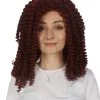 HPO Womens Colonial Historical Auburn Curly Wig | Premium Breathable Capless Cap Women's