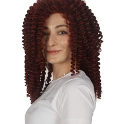 HPO Womens Colonial Historical Auburn Curly Wig | Premium Breathable Capless Cap Women's