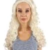 HPO Women's Womens Colonial Historical Curly Wigs | Blonde Cosplay Wig | Premium Breathable Capless Cap