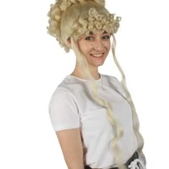 HPO Women's Womens Colonial Historical Curly Wigs | Blonde Cosplay Wig | Premium Breathable Capless Cap 13 HPO Women's Womens Colonial Historical Curly Wigs | Blonde Cosplay Wig | Premium Breathable Capless Cap