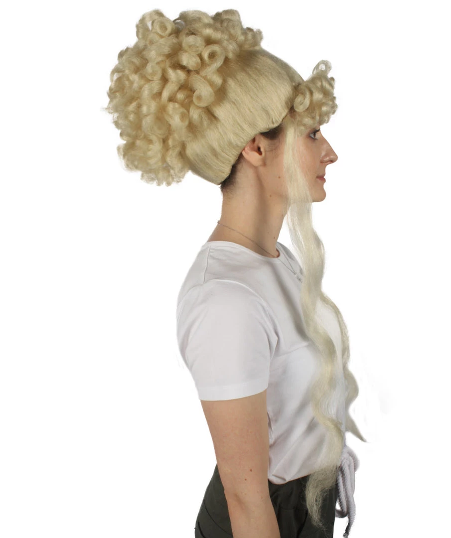HPO Women's Womens Colonial Historical Curly Wigs | Blonde Cosplay Wig | Premium Breathable Capless Cap 5 HPO Women's Womens Colonial Historical Curly Wigs | Blonde Cosplay Wig | Premium Breathable Capless Cap