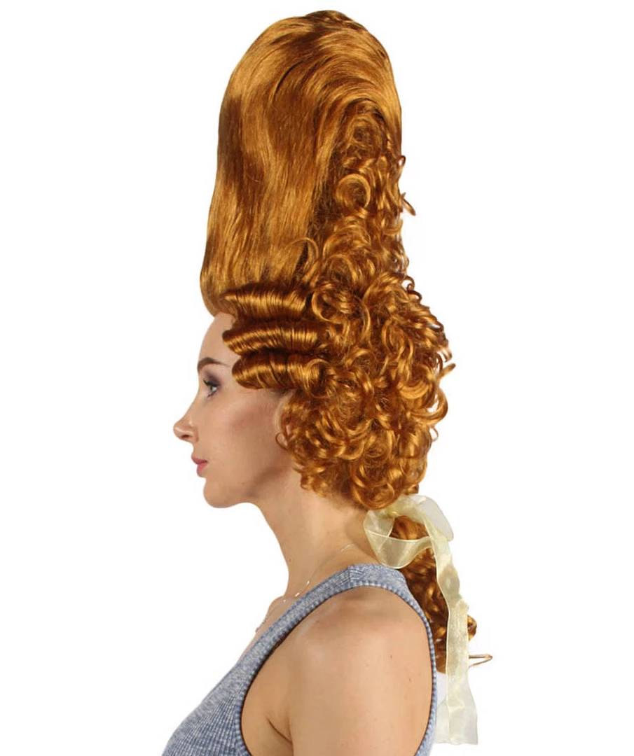 HPO Womens Colonial Historical Curly Wigs | Auburn Cosplay Wig | Premium Breathable Capless Cap Women's 3 HPO Womens Colonial Historical Curly Wigs | Auburn Cosplay Wig | Premium Breathable Capless Cap Women's