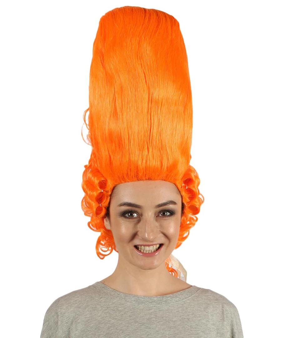 HPO Women's Colonial Historical Curly Wigs | Orange Cosplay Wig | Premium Breathable Capless Cap 1 HPO Women's Colonial Historical Curly Wigs | Orange Cosplay Wig | Premium Breathable Capless Cap