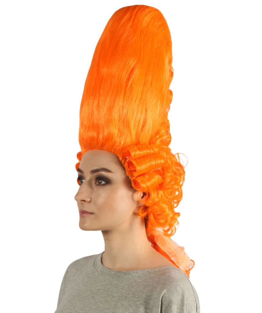 HPO Women's Colonial Historical Curly Wigs | Orange Cosplay Wig | Premium Breathable Capless Cap 2 HPO Women's Colonial Historical Curly Wigs | Orange Cosplay Wig | Premium Breathable Capless Cap