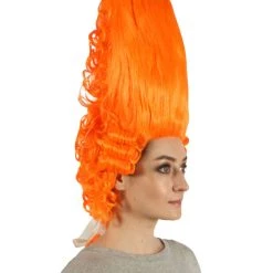 HPO Women's Colonial Historical Curly Wigs | Orange Cosplay Wig | Premium Breathable Capless Cap 13 HPO Women's Colonial Historical Curly Wigs | Orange Cosplay Wig | Premium Breathable Capless Cap