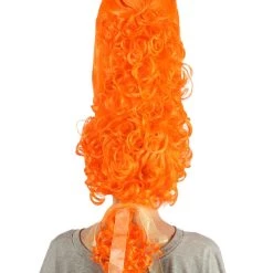 HPO Women's Colonial Historical Curly Wigs | Orange Cosplay Wig | Premium Breathable Capless Cap 11 HPO Women's Colonial Historical Curly Wigs | Orange Cosplay Wig | Premium Breathable Capless Cap