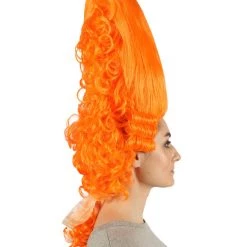 HPO Women's Colonial Historical Curly Wigs | Orange Cosplay Wig | Premium Breathable Capless Cap 12 HPO Women's Colonial Historical Curly Wigs | Orange Cosplay Wig | Premium Breathable Capless Cap