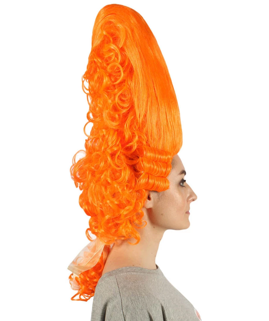 HPO Women's Colonial Historical Curly Wigs | Orange Cosplay Wig | Premium Breathable Capless Cap 5 HPO Women's Colonial Historical Curly Wigs | Orange Cosplay Wig | Premium Breathable Capless Cap