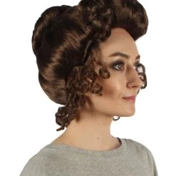 HPO Women's Colonial Historical Wigs | Dark Brown Cosplay Wigs | Premium Breathable Capless Cap 13 HPO Women's Colonial Historical Wigs | Dark Brown Cosplay Wigs | Premium Breathable Capless Cap