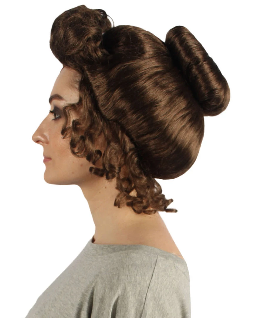 HPO Women's Colonial Historical Wigs | Dark Brown Cosplay Wigs | Premium Breathable Capless Cap 3 HPO Women's Colonial Historical Wigs | Dark Brown Cosplay Wigs | Premium Breathable Capless Cap